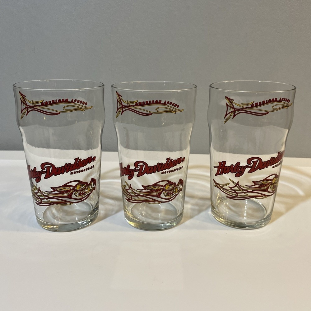 Harley Davidson Beer‎ Pint Glasses - set of 3